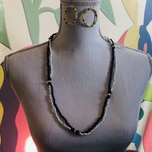 Glass bead earrings & necklace bundle